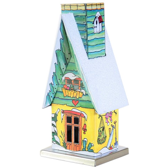 Yellow and Green Wintertime Garden Shed Incense Smoker ~ Germany
